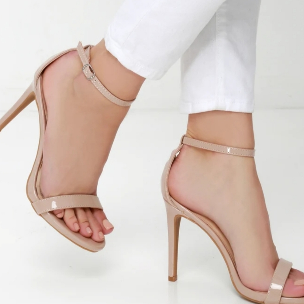 Patent Beige Heels